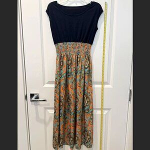 Boho Print A-line Maxi Skirt Dress